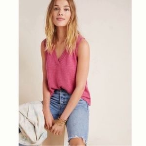 NEW Anthropologie pink sweater vest
